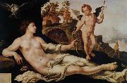 Maarten van Heemskerck Venus and Cupid oil painting on canvas
